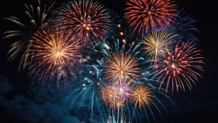 fireworks in the night sky