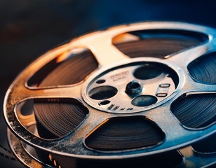 old vintage film strip reel detail backdrop