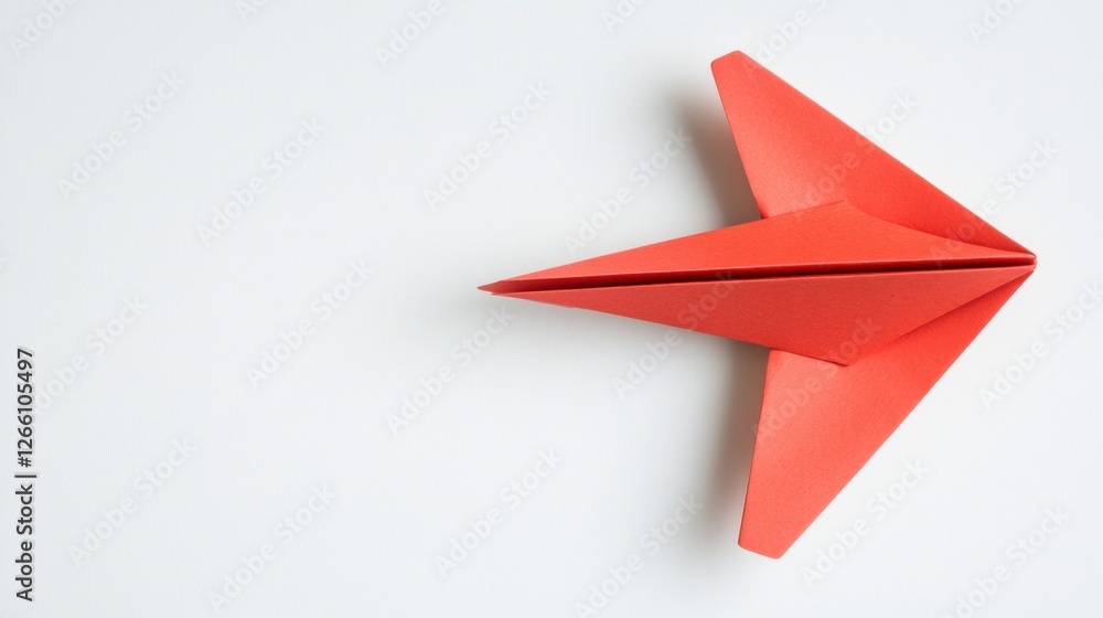 Leinwandbilder red paper plane symbolizing business strategy and innovation on a white background highlighting succ