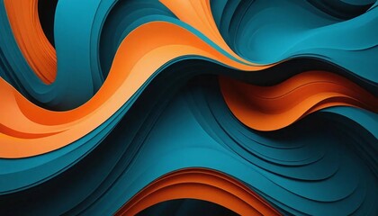 Artistic colorful fluid wave pattern with orange and blue tones creating a vibrant and futuristic abstract background with smooth curves