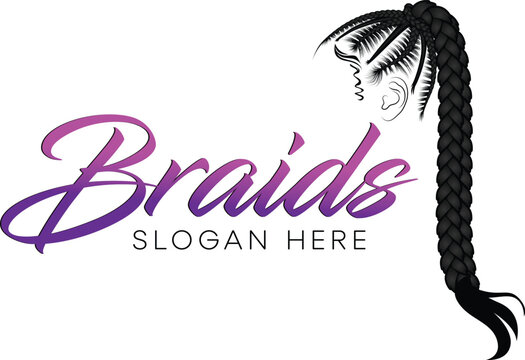 Women braid Logo - African Hair Style - Vector illustration