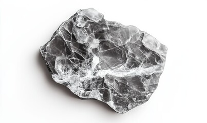 Fototapeta premium Stylish gray Stock marble sticker featuring a chic shape and transparent backdrop.