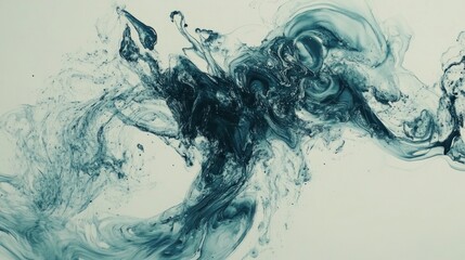 Fototapeta premium Abstract Teal Ink Swirl Background Design