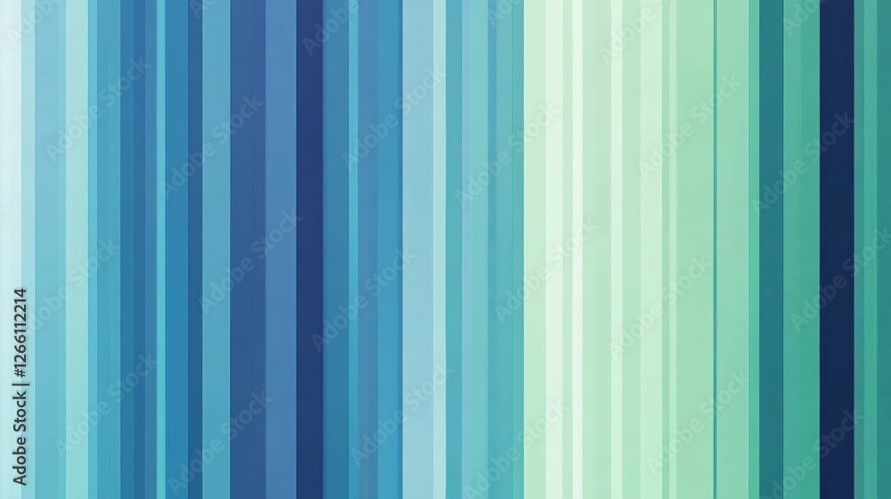 Poster vertical abstract lines in soothing blue and green evoke the freshness of gentle spring rain amidst 