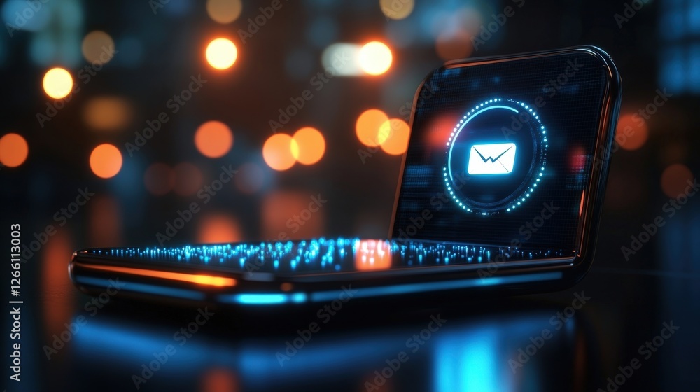 Poster closeup of a smartphone messaging interface focusing on a prominent chat bubble with a checkmark and