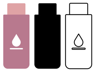 Collection of Toner Packaging Icon for Beauty Products with Solid Outline Color