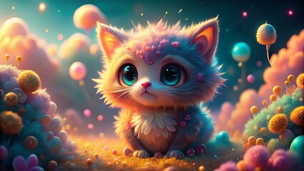 Surreal Cute Animal Character Expressions: Whimsical Fantasy Portraits