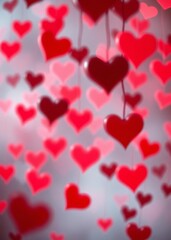 Valentine s day backdrop featuring red hearts and soft bokeh lighting bokeh red bokeh abstract background glow design light texture effect sparkle
