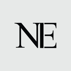 Initial Letter NE  logo Design Outstanding Creative Modern Symbol  Sign