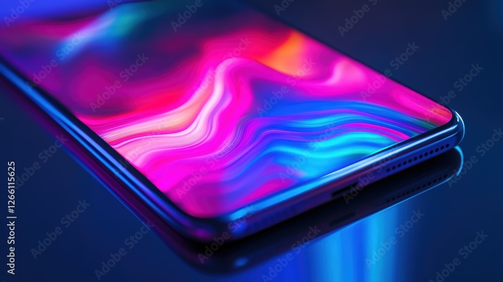Aufkleber the image focuses on a modern smartphone enveloped by a gently pulsating protective aura that shifts