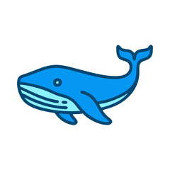 Ocean wildlife blue whale icon