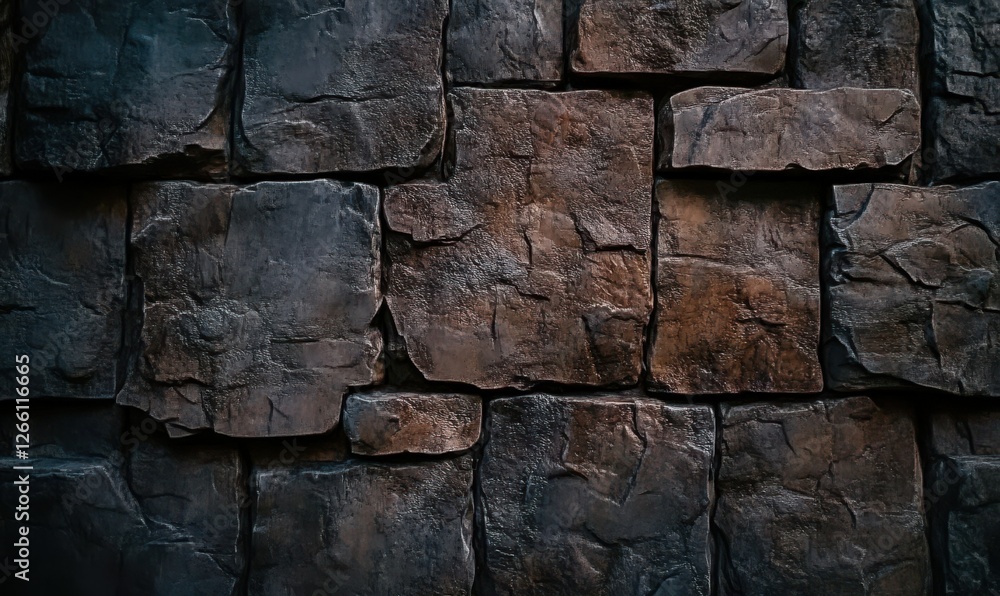 Poster rough stone wall with uneven textures and weathered tones, creating a timeless and rustic aesthetic