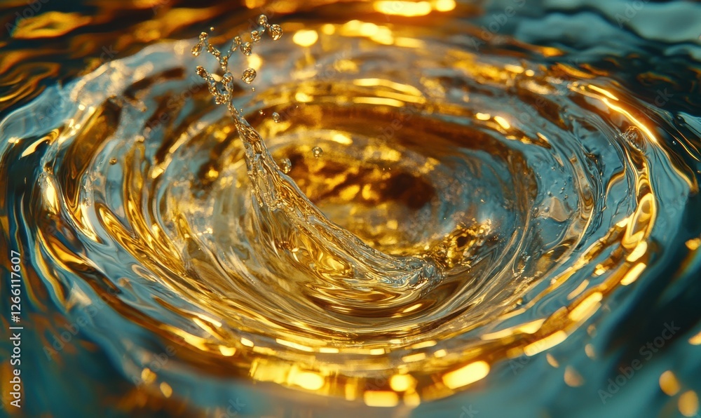 Poster abstract swirling metallic liquid forming dynamic shapes, soft glowing reflections adding depth, fut