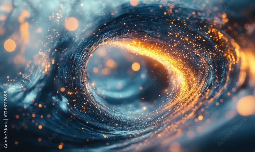 Poster abstract vibrant wave of glowing lines and particles, futuristic design with soft reflections, brigh