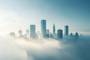 Fototapeta premium city in the fog
