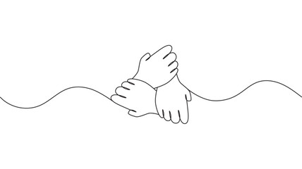 Line art illustration of a teamwork symbol eps 10
