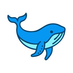 Ocean wildlife whale icon