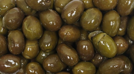 Green olives fruit background and texture 