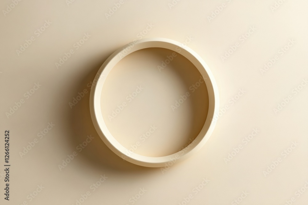 Poster Simple circular design element against a smooth beige background for modern aesthetic. Generative AI