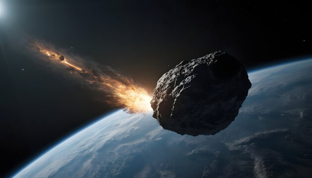 Asteroide caindo na Terra