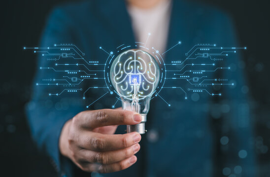 ideas and innovation, artificial intelligence science and technology. Connecting creativity with modern technology, new solutions, Development of innovations and inventions, cybersecurity