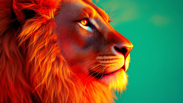 Glamour portrait of the artful manipulation of a lion s face , 688