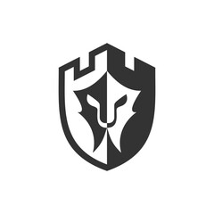 Sparthan knight, illustrations logo design template vector