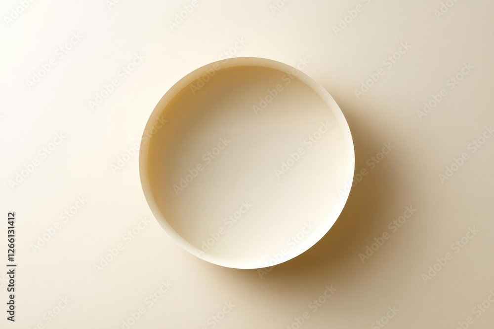 Poster Minimalist ceramic plate resting on a neutral surface, emphasizing elegant simplicity and design with soft shadows. Generative AI