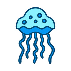 Ocean wildlife jellyfish icon
