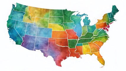 Obraz premium USA Territory Map Minimalist White Background Stock Photo