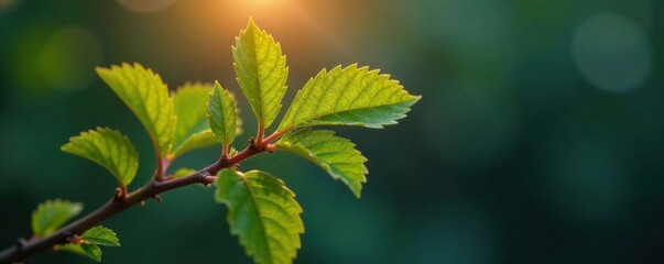 A close-up of a sprig with leaves and a glowing aura surrounding it, aura, nature, mystical