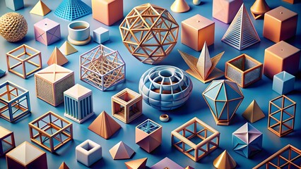 Geometric Shapes Abstract Composition