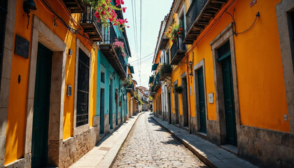 Obraz premium Cartagena de indias calles coloniales colombia