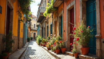 Fototapeta premium Cartagena de indias calles coloniales colombia