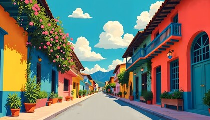 Fototapeta premium Cartagena de indias calles coloniales colombia