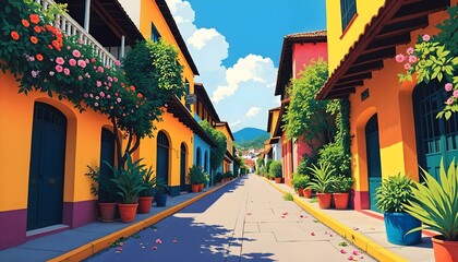 Fototapeta premium Cartagena de indias calles coloniales colombia