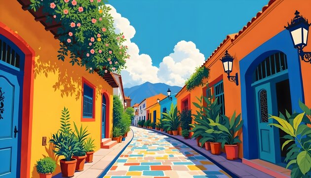 Cartagena de indias calles coloniales colombia