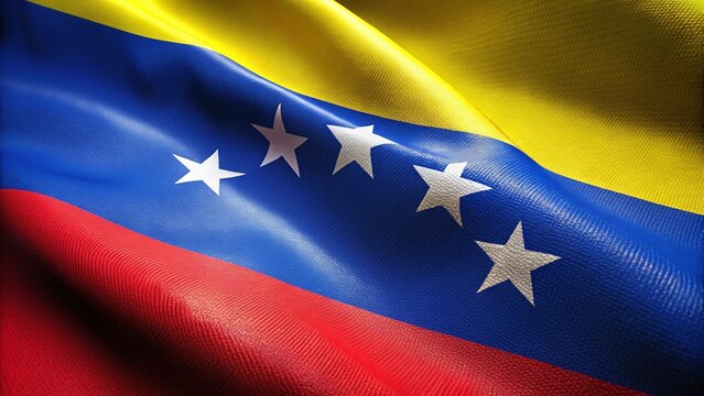Venezuelan Flag: Close-up Detailed Shot of National Colors and Symbolism