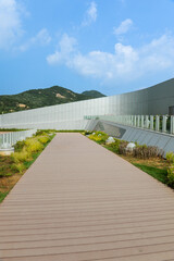 A boardwalk in the park