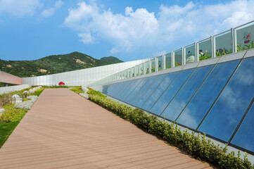 A boardwalk in the park