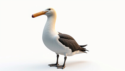 Fototapeta premium Albatross Studio Portrait on Pure White Background - Generative AI