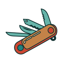 Camping gear multitool icon