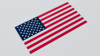 Obraz premium 3d rendering of the United States flag, featuring thirteen stripes and fifty stars. This iconic symbol of freedom and democracy is perfect for patriotic and historical projects.