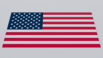 A 3d illustration of the United States flag, featuring thirteen stripes and fifty stars. This iconic symbol of freedom and democracy is perfect for patriotic and historical projects.