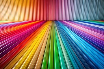 Vibrant Rainbow Lines Minimalist Abstract Background Stock Photo