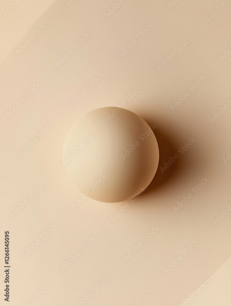Poster smooth beige egg resting on a minimalist background creating a soft shadow effect. generative ai