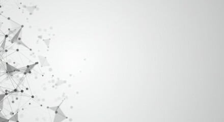 abstract geometric shapes, minimalist, monochrome, paper airplanes, connecting lines, dynamic movement, floating particles, clean background, graphic design, simplicity, symmetry, futuristic, origami-