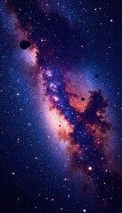 Fototapeta premium Celestial view of Milky Way galaxy with vibrant stars and cosmic dust, milky way, astronomy, space
