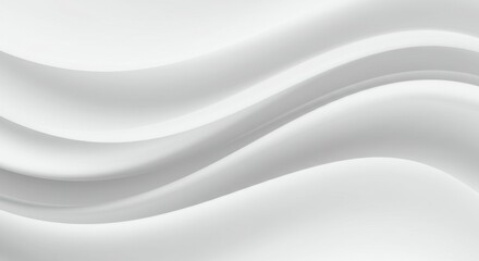Obraz premium White waves, abstract curves, minimalist design, soft gradients, flowing lines, clean aesthetic, monochromatic pattern, smooth texture, organic shapes, fluid motion, subtle shadows, undulating surface