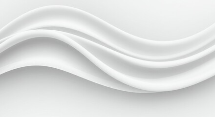 Obraz premium White waves, abstract curves, minimalist design, soft gradients, flowing lines, clean aesthetic, monochromatic pattern, smooth texture, organic shapes, fluid motion, subtle shadows, undulating surface